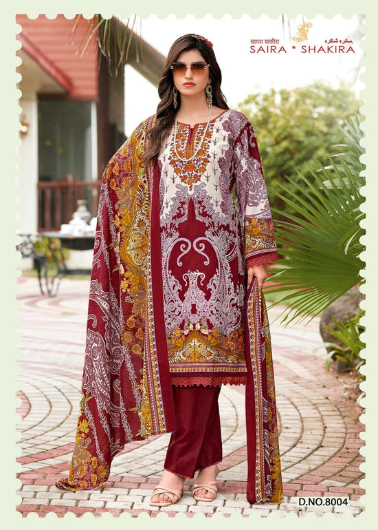 GANESHA SAIRA SAKIRA VOL-8 Cotton Unstitched Pakistani Suit - Amrah Wholesale