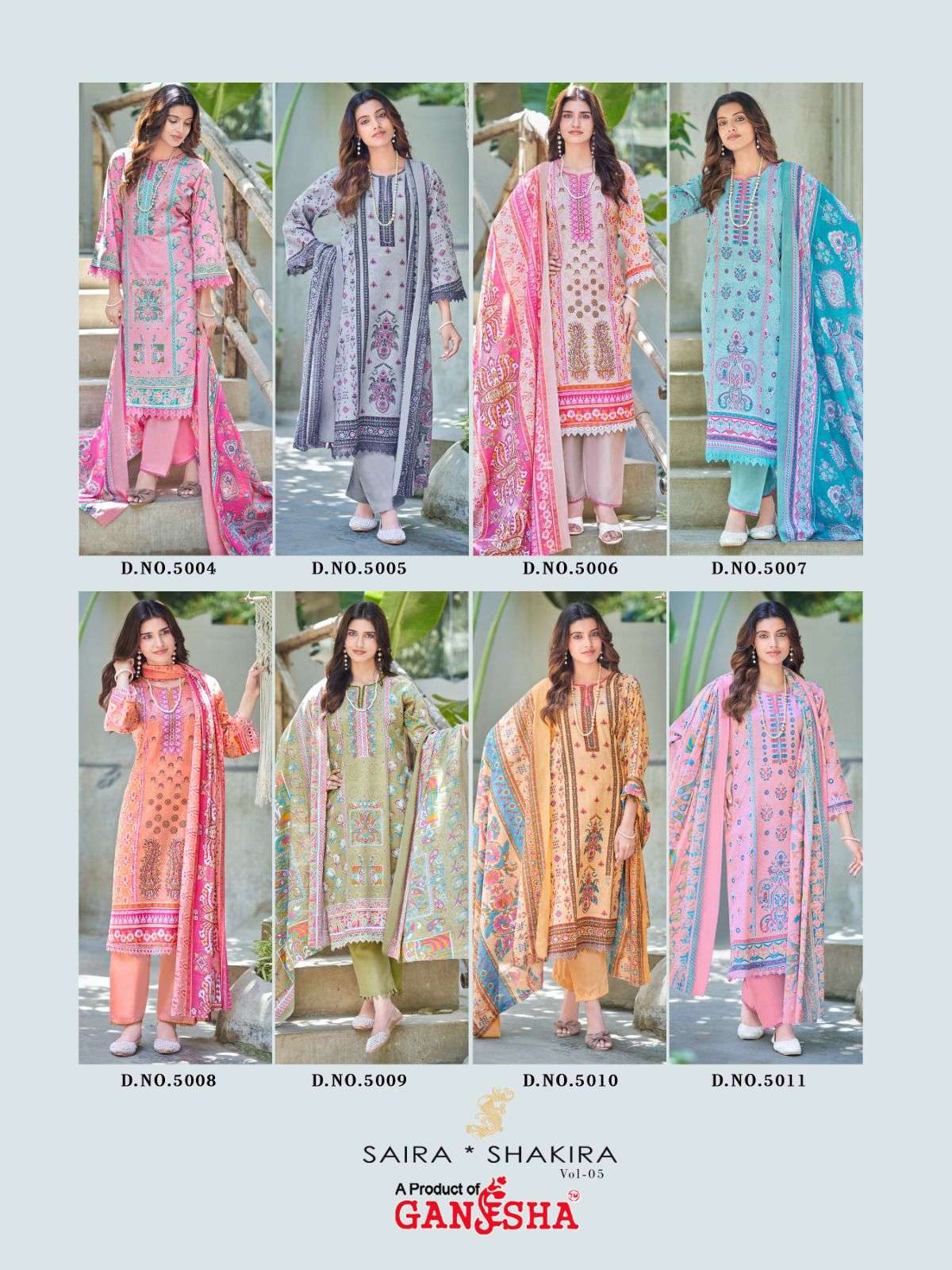 Ganesha Saira Shakira Vol 05 Cotton Dress Material - Amrah Wholesale