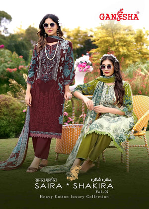 Ganesha Saira Shakira Vol 7 Cotton Digital Print Pakistani Suit - Amrah Wholesale