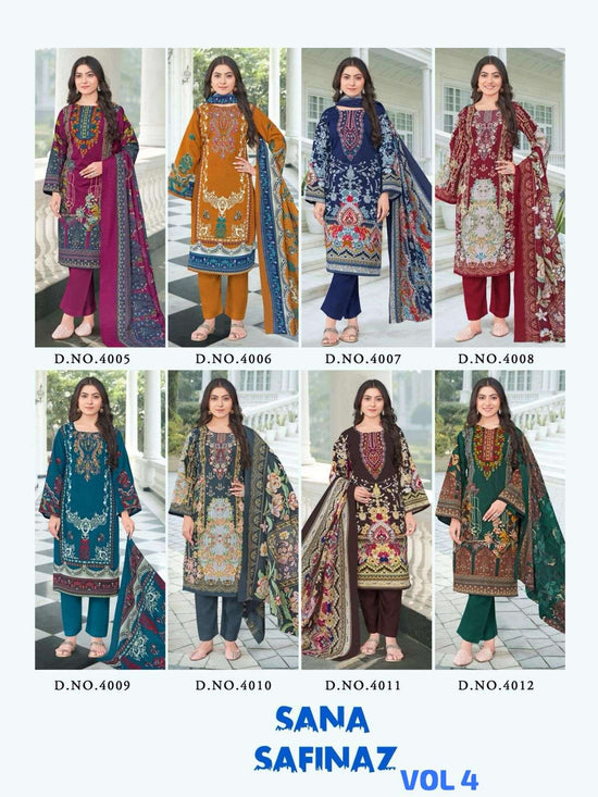 GANESHA SANA SAFINAZ VOL-4 Pure Cotton Printed Pakistani Suit - Amrah Wholesale