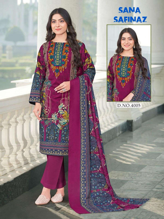 GANESHA SANA SAFINAZ VOL-4 Pure Cotton Printed Pakistani Suit - Amrah Wholesale
