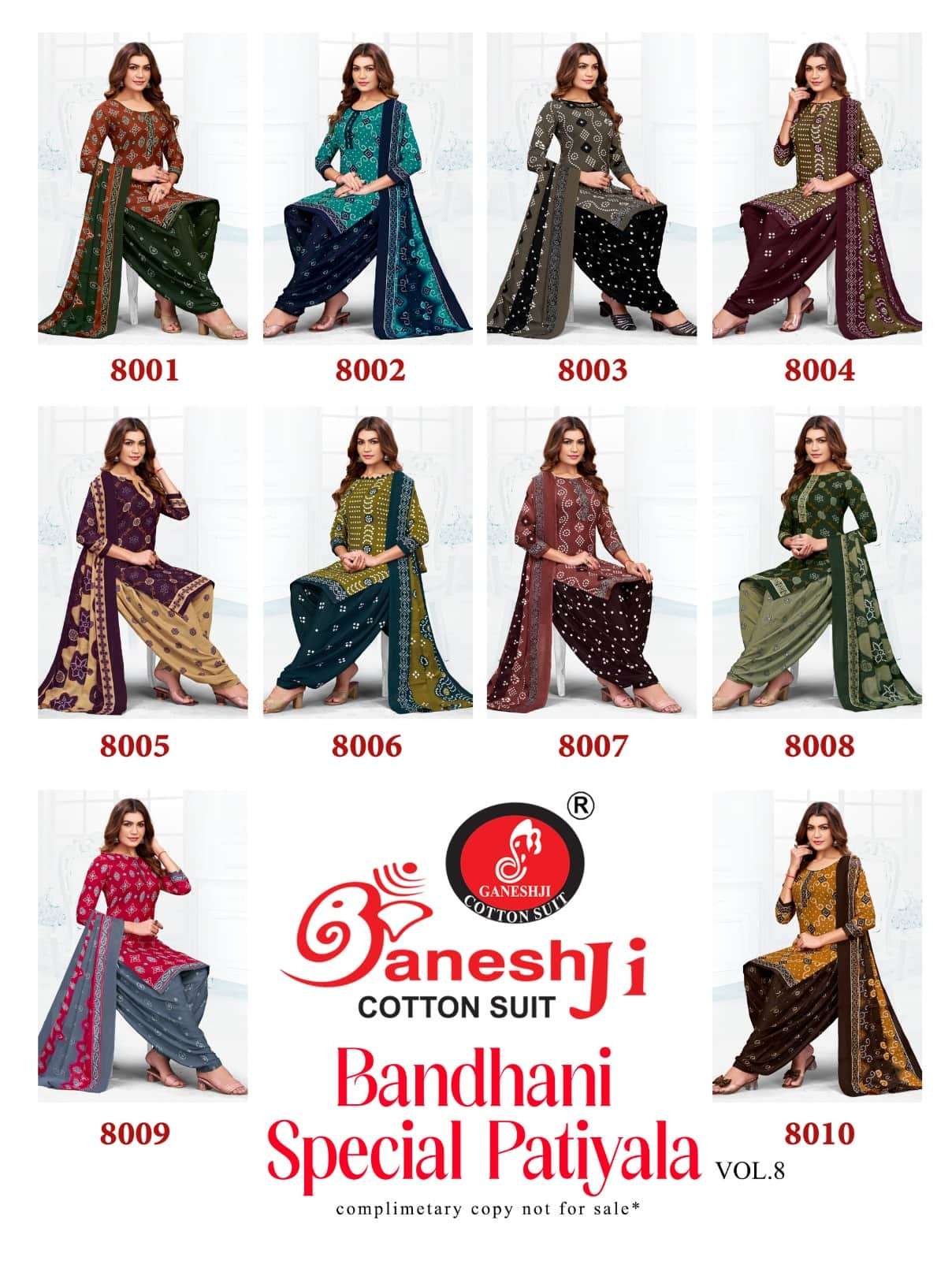 Ganeshji Bandhani Special Patiyala Vol 8 Soft Cotton Dress Material
