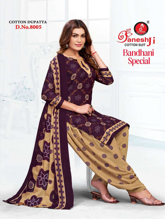 Ganeshji Bandhani Special Patiyala Vol 8 Soft Cotton Dress Material