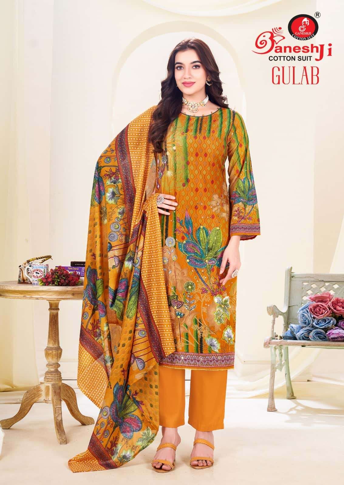 Ganeshji Gulab Vol 1 Heavy Cotton Aari Work Dress Material