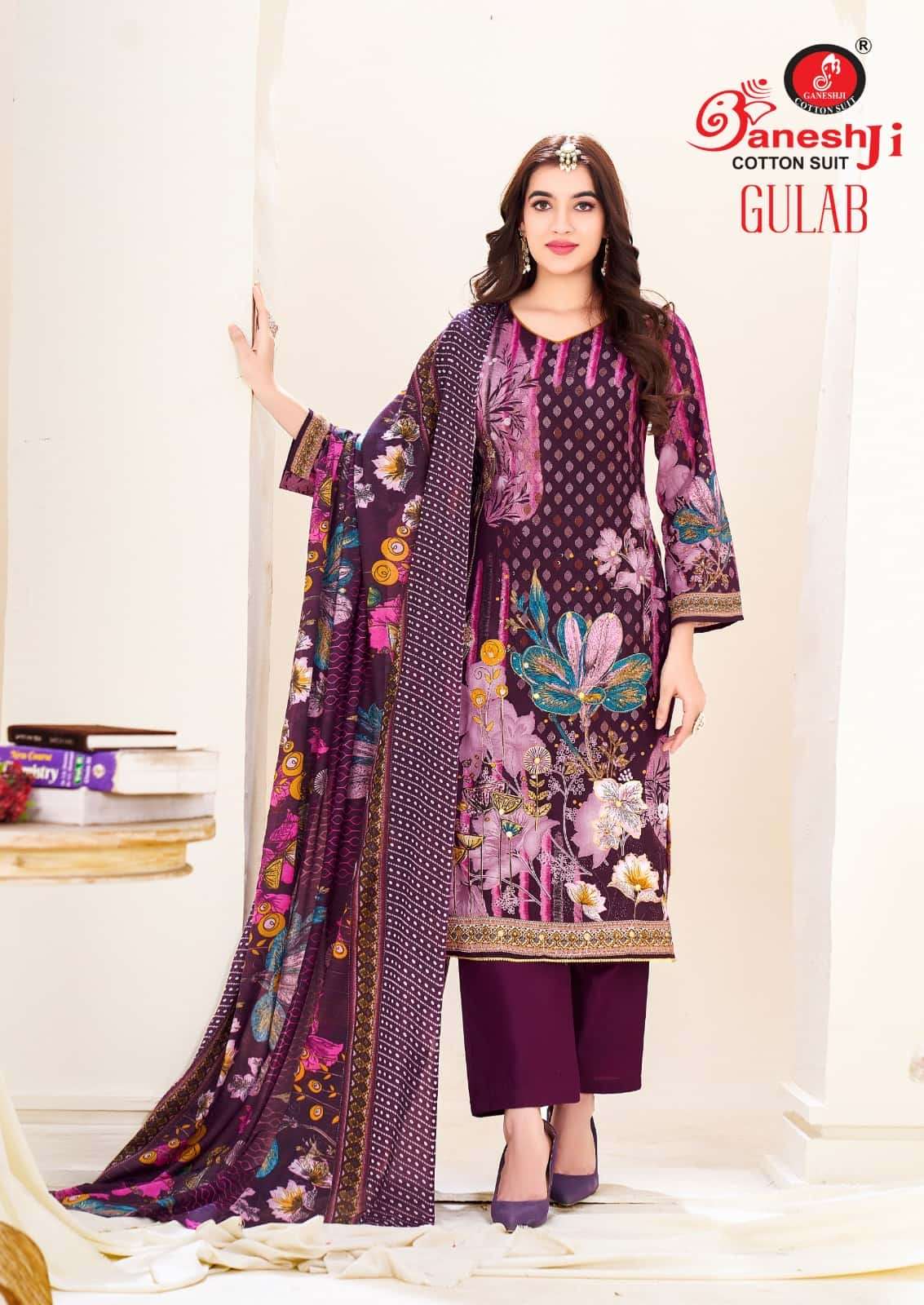 Ganeshji Gulab Vol 1 Heavy Cotton Aari Work Dress Material