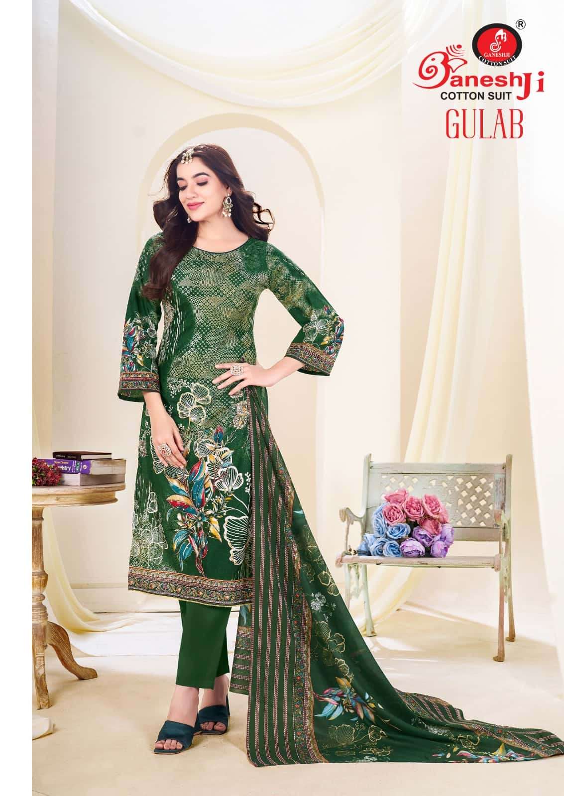 Ganeshji Gulab Vol 1 Heavy Cotton Aari Work Dress Material