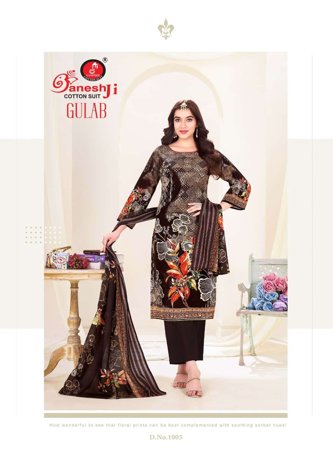 Ganeshji Gulab Vol 1 Heavy Cotton Aari Work Dress Material