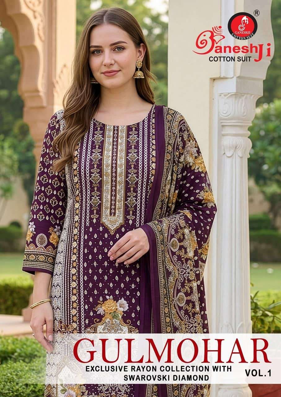 Ganeshji Gulmohar Vol 1 Rayon Pakistani Print Readymade Suit - Amrah Wholesale