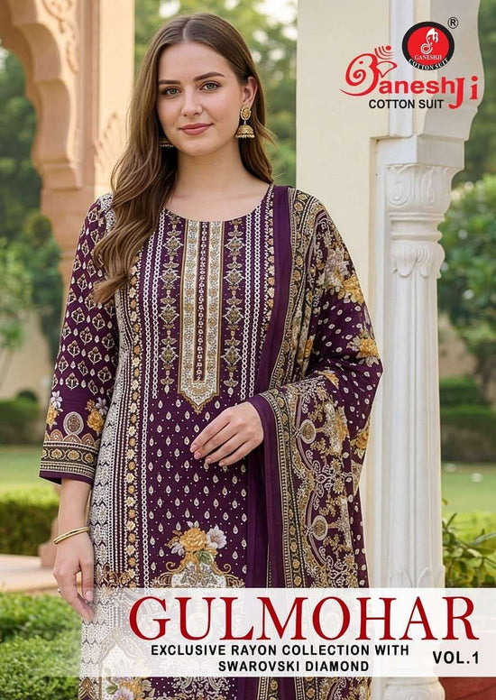 Ganeshji Gulmohar Vol 1 Rayon Pakistani Print Readymade Suit - Amrah Wholesale