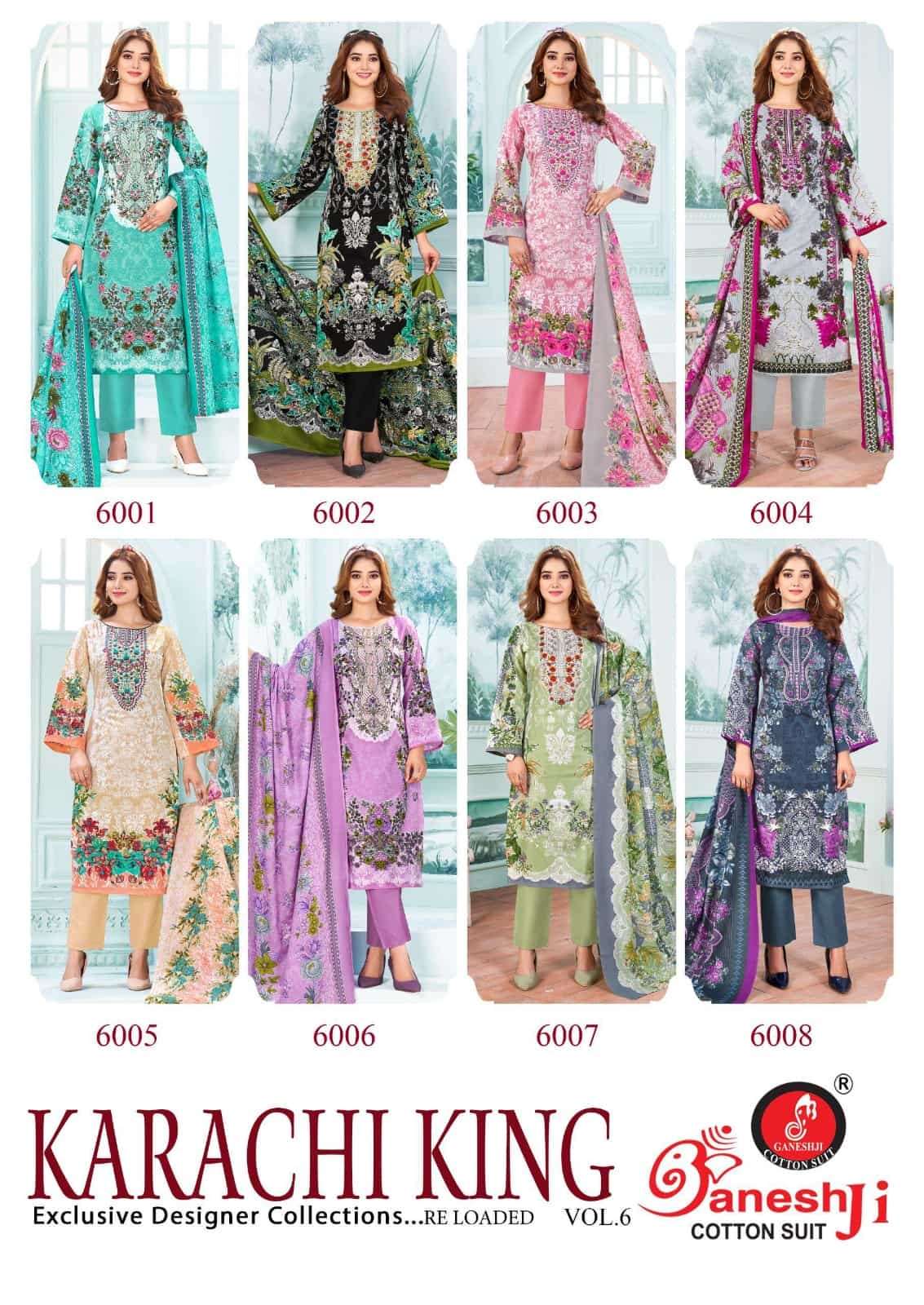 Ganeshji Karachi King Vol 6 Pure Cotton Pakistani Suit - Amrah Wholesale