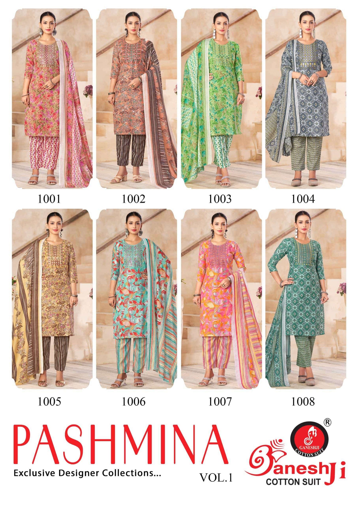 Ganeshji Pashmina Vol-1 Cotton Printed Pakistani Suit