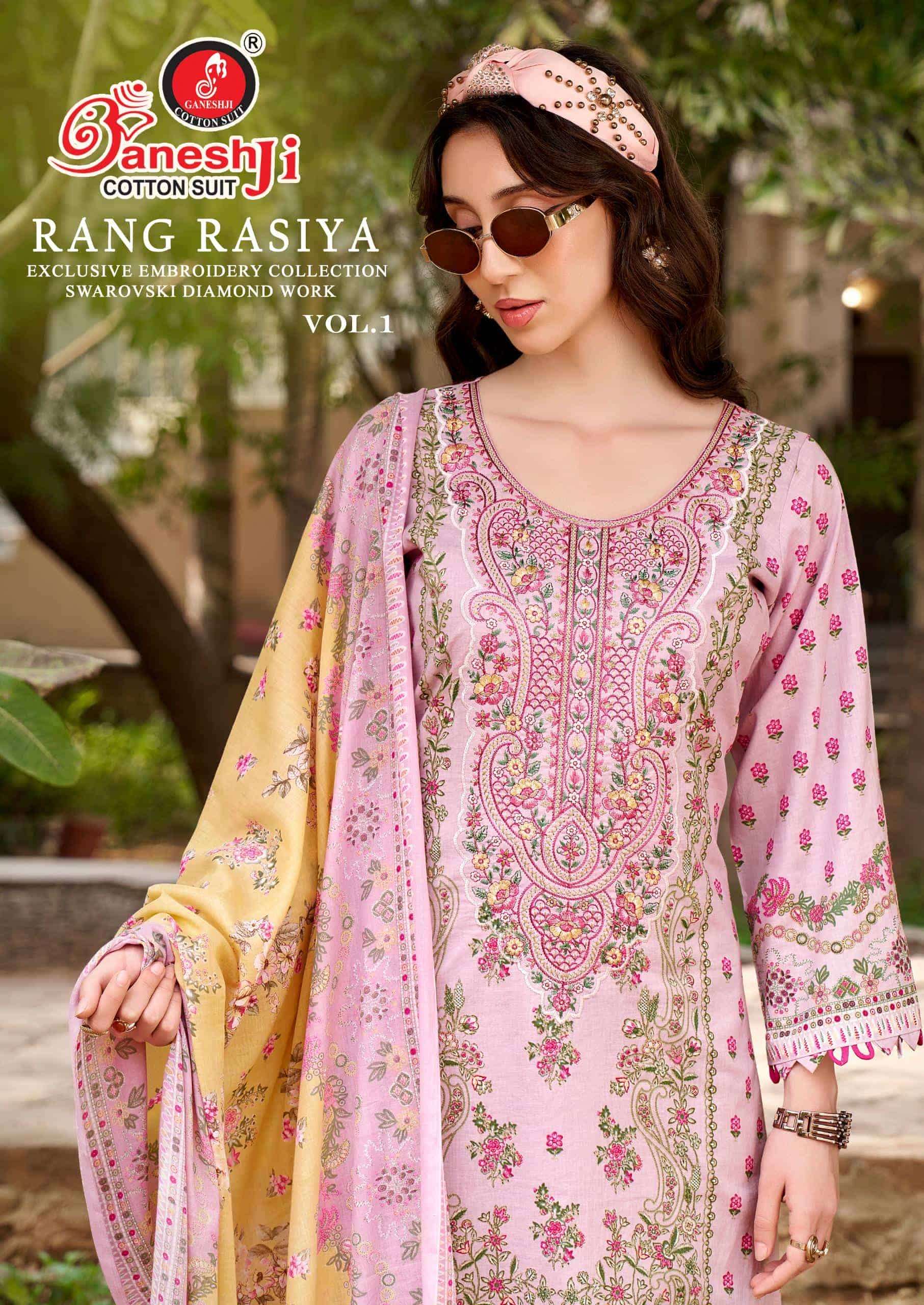 Ganeshji Rang Rasiya Vol 1 Cotton Embroidered Dress Material