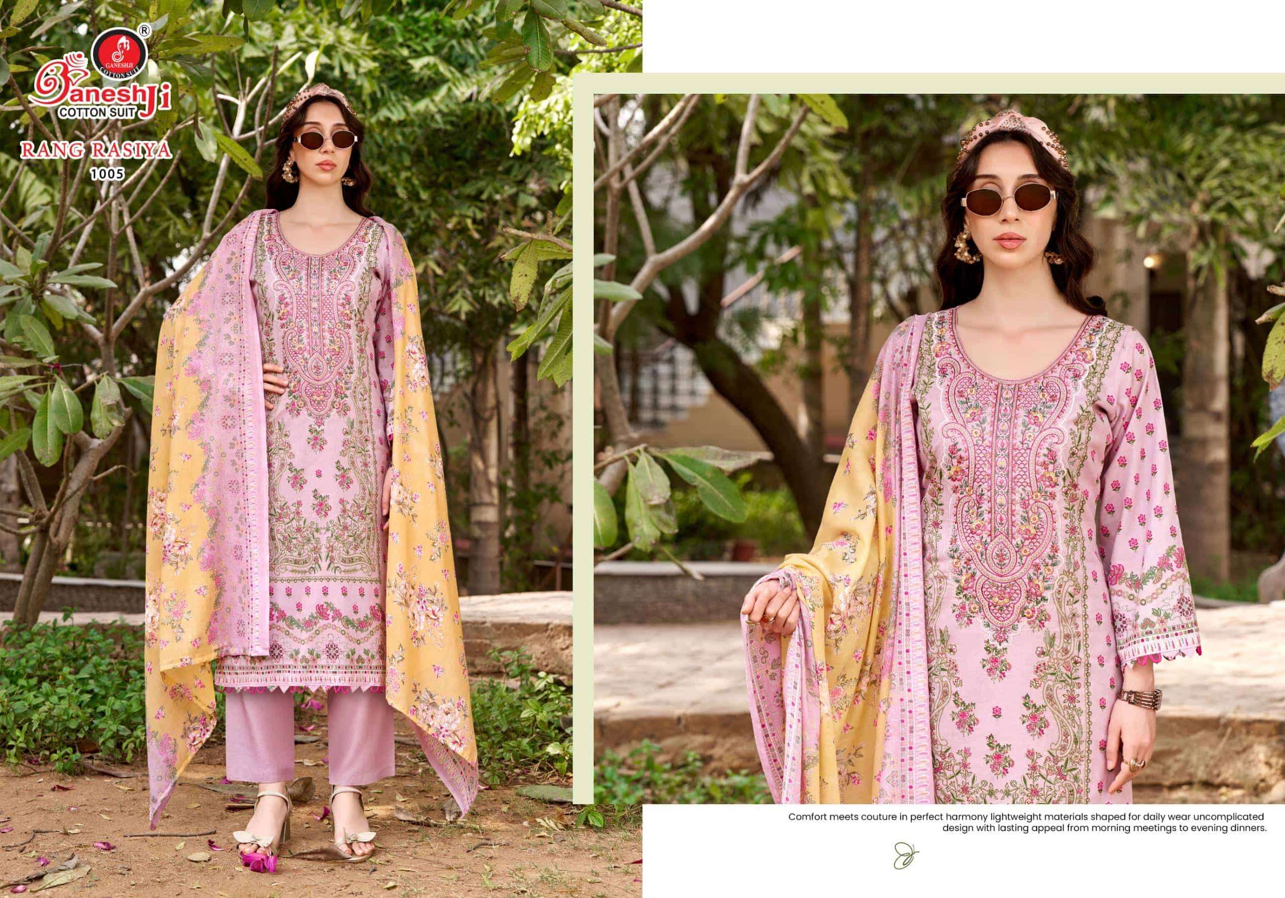 Ganeshji Rang Rasiya Vol 1 Cotton Embroidered Dress Material