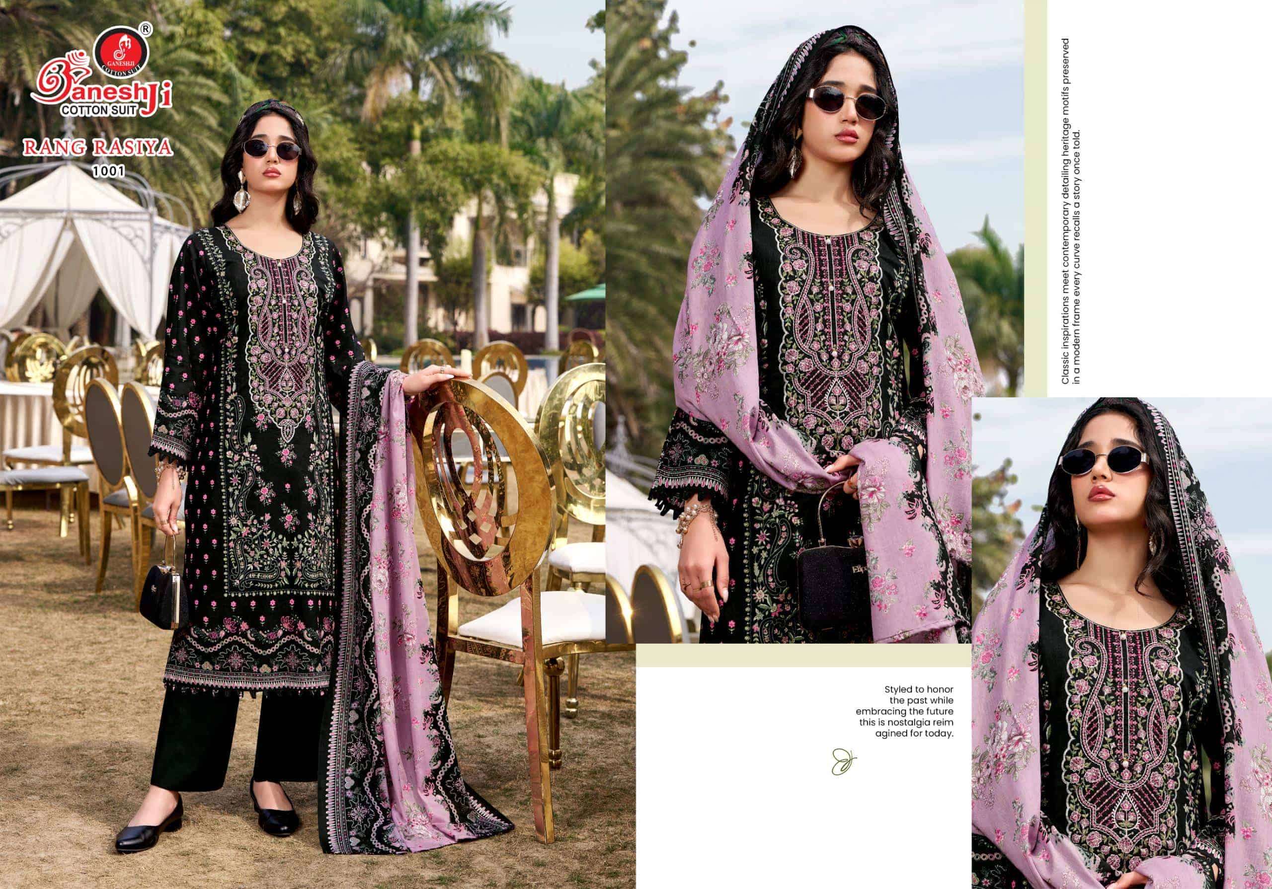 Ganeshji Rang Rasiya Vol 1 Cotton Embroidered Dress Material