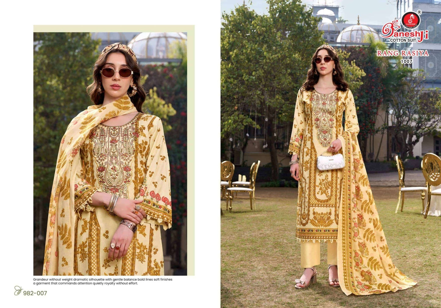 Ganeshji Rang Rasiya Vol 1 Cotton Embroidered Dress Material - Amrah Wholesale