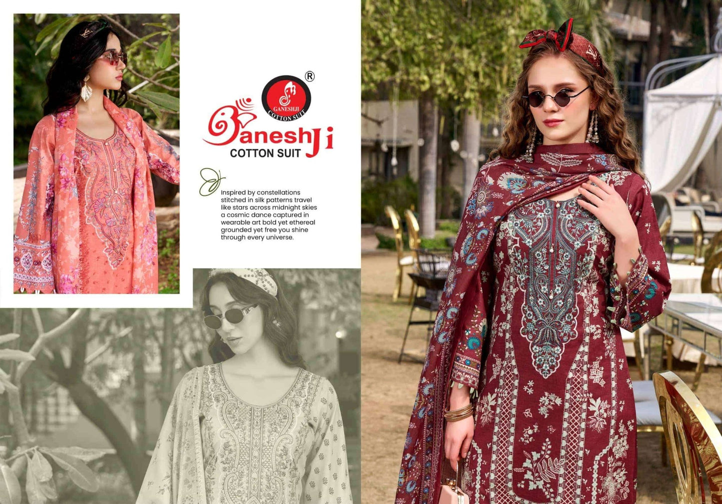 Ganeshji Rang Rasiya Vol 1 Cotton Embroidered Dress Material - Amrah Wholesale