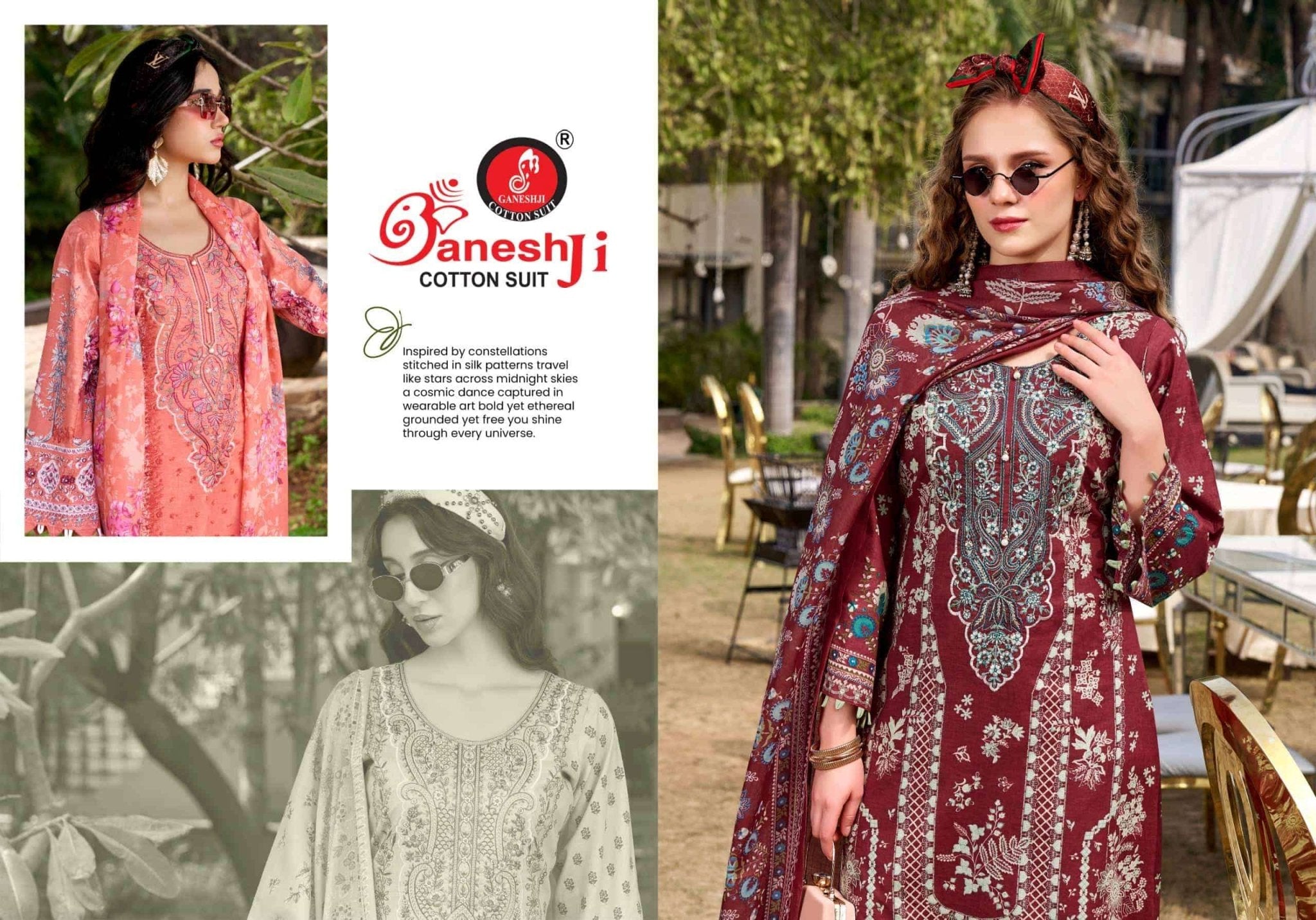 Ganeshji Rang Rasiya Vol 1 Cotton Embroidered Dress Material - Amrah Wholesale