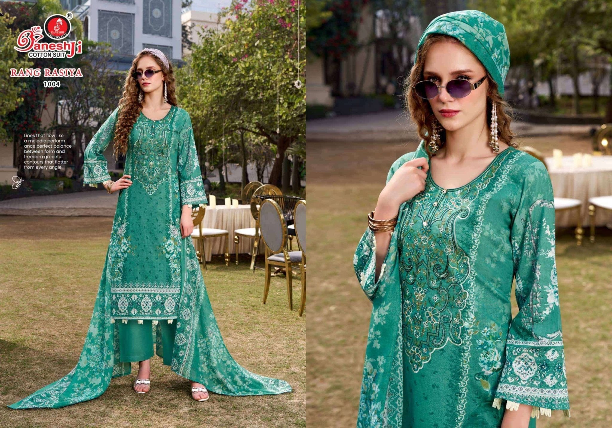 Ganeshji Rang Rasiya Vol 1 Cotton Embroidered Dress Material - Amrah Wholesale