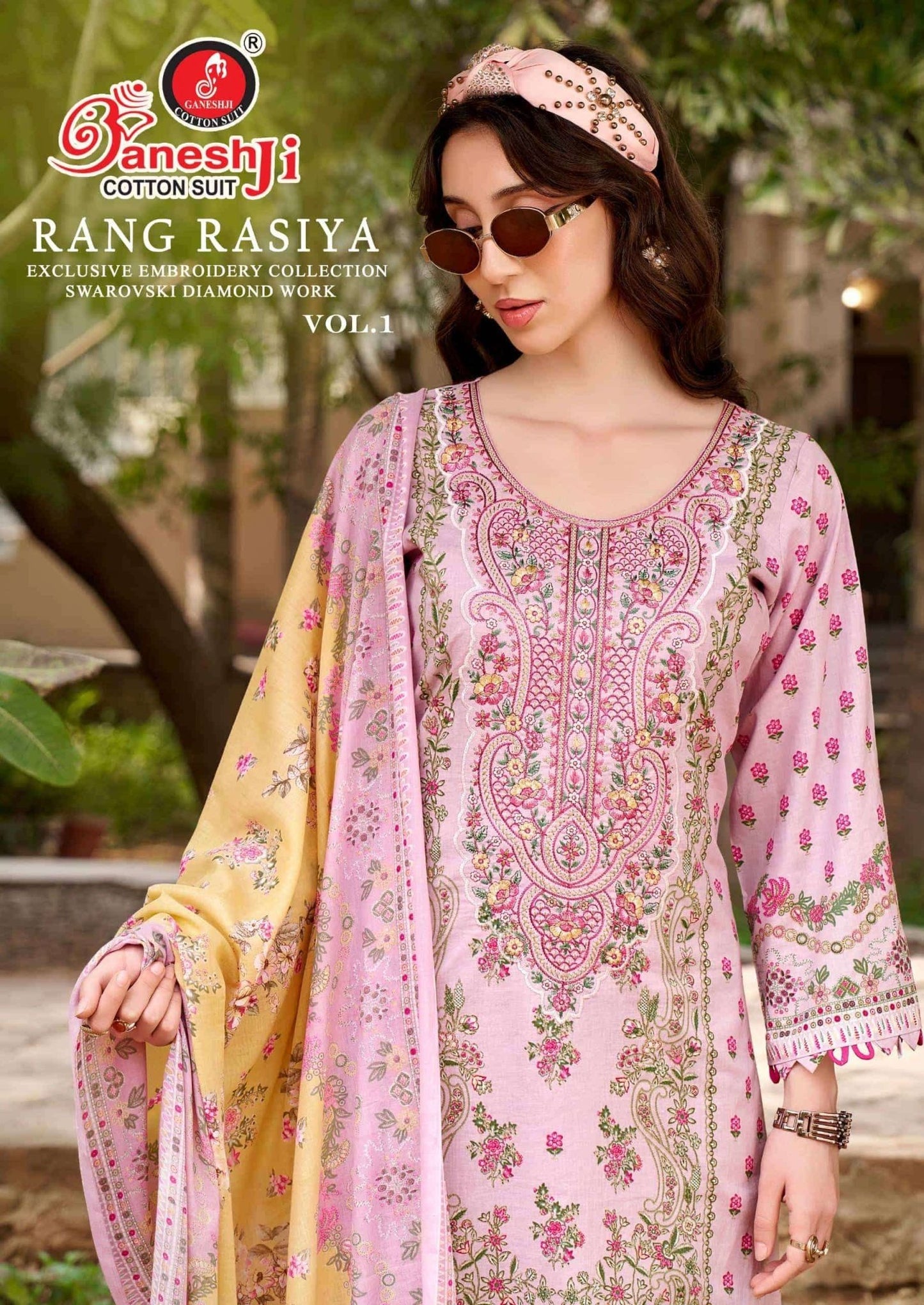 Ganeshji Rang Rasiya Vol 1 Cotton Embroidered Dress Material - Amrah Wholesale