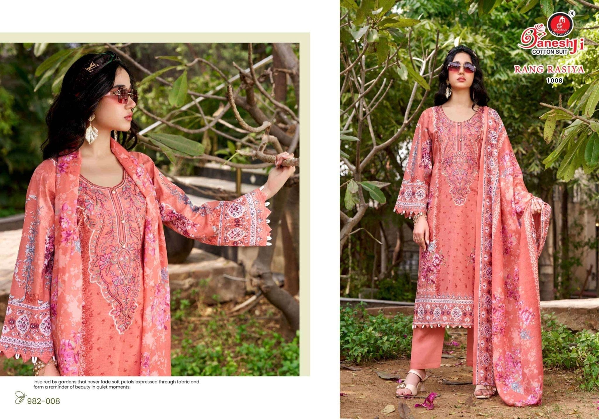 Ganeshji Rang Rasiya Vol 1 Cotton Embroidered Dress Material - Amrah Wholesale