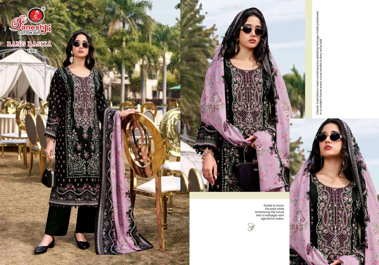 Ganeshji Rang Rasiya Vol 1 Cotton Embroidered Dress Material - Amrah Wholesale