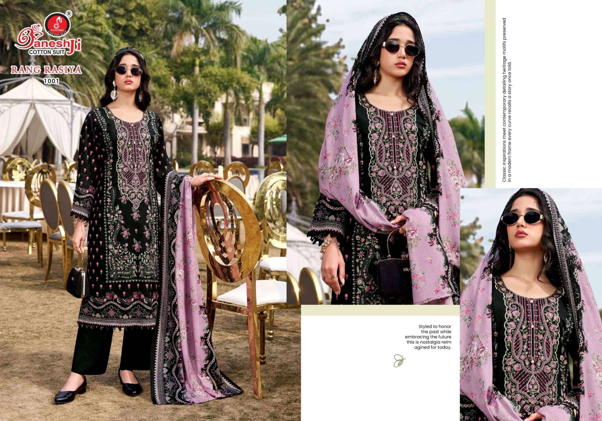 Ganeshji Rang Rasiya Vol 1 Cotton Embroidered Dress Material - Amrah Wholesale