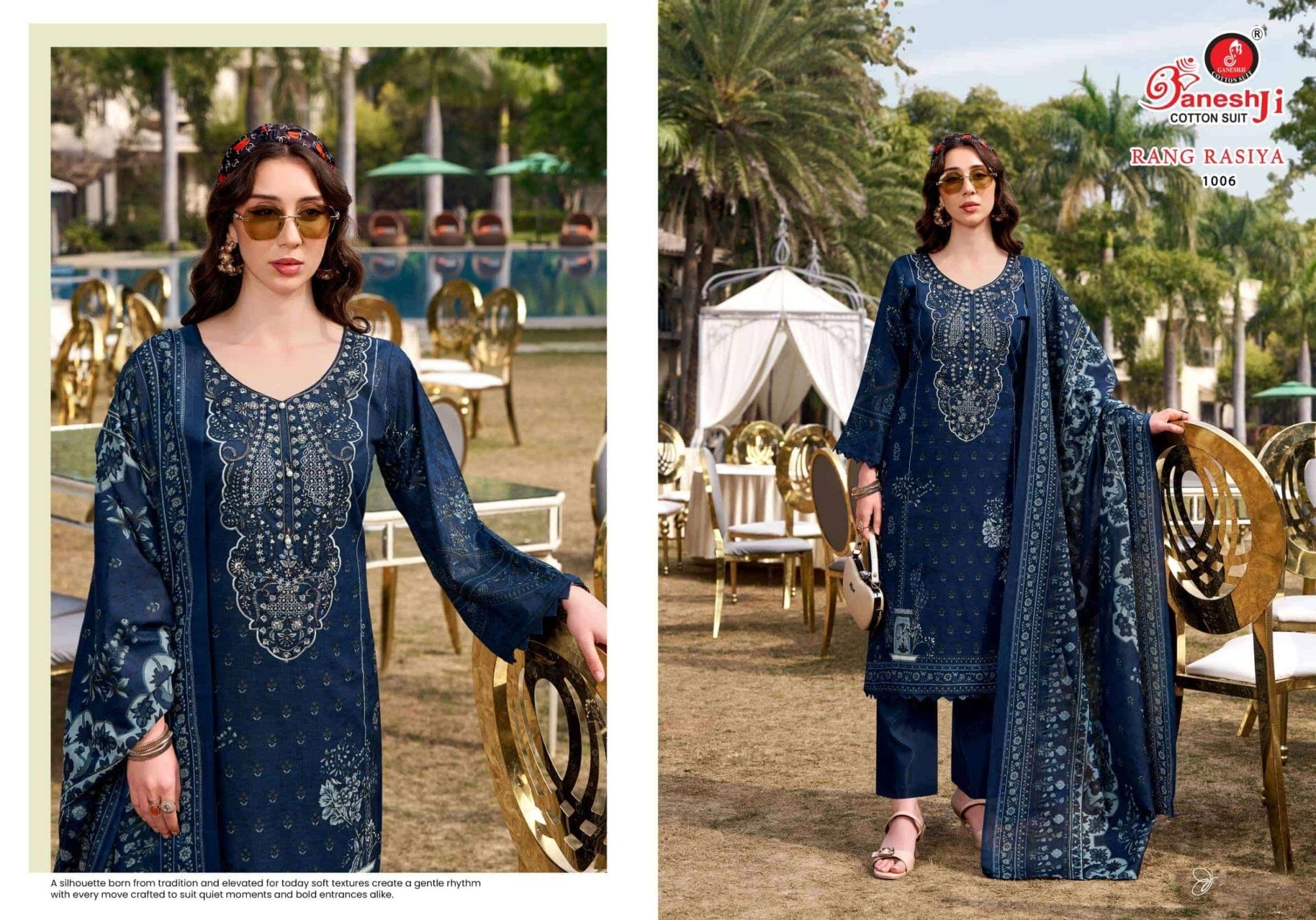 Ganeshji Rang Rasiya Vol 1 Cotton Embroidered Dress Material - Amrah Wholesale