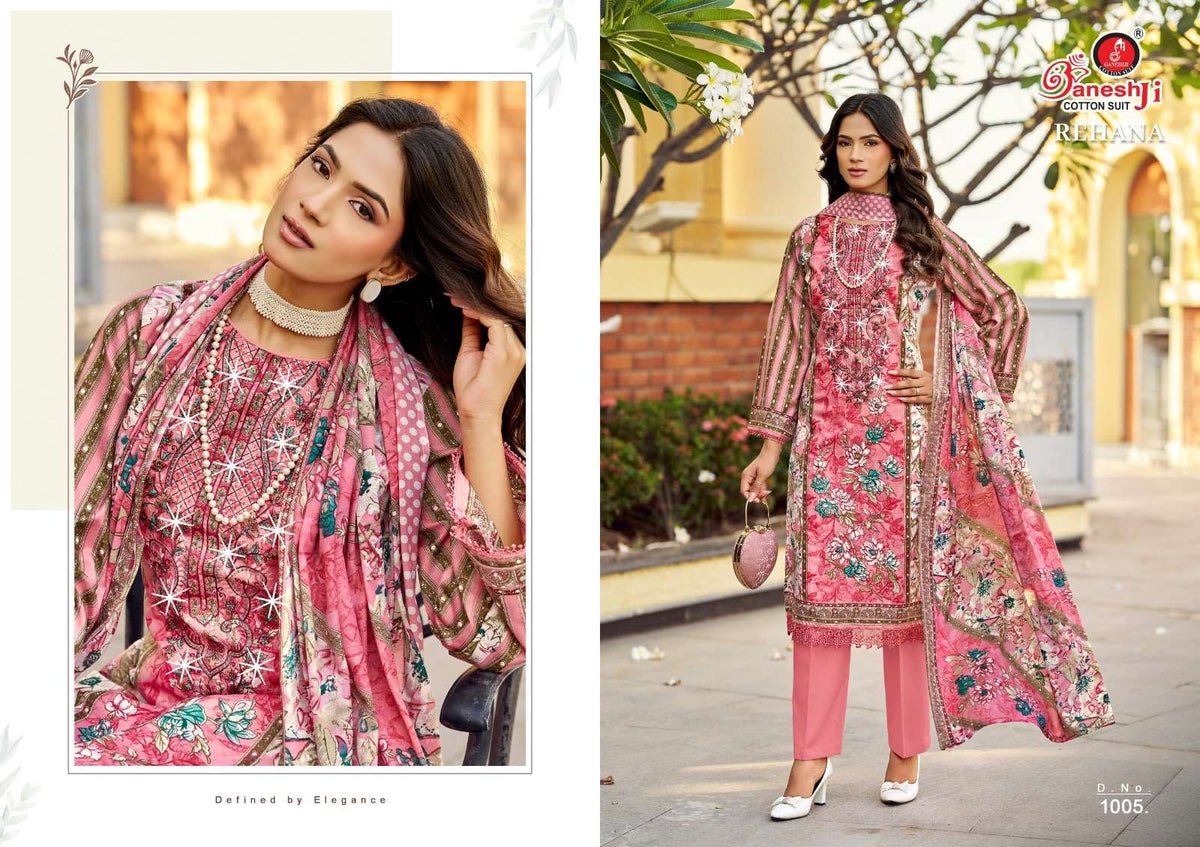 GANESHJI REHANA VOL - 01 Cotton Printed Pakistani Suit - Amrah Wholesale