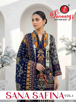 Ganeshji Sana Safina Vol 1 Pakistani Print Cotton Dress Material - Amrah Wholesale