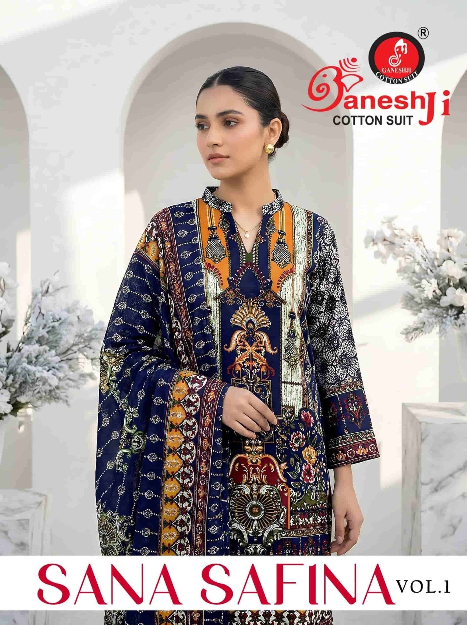 Ganeshji Sana Safina Vol 1 Pakistani Print Cotton Dress Material - Amrah Wholesale