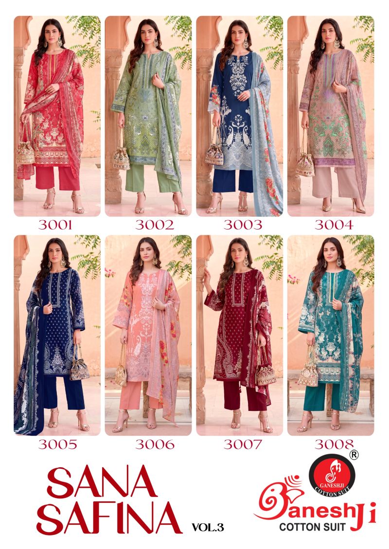 Ganeshji Sana Safina Vol 3 Soft Cotton Printed Dress Material