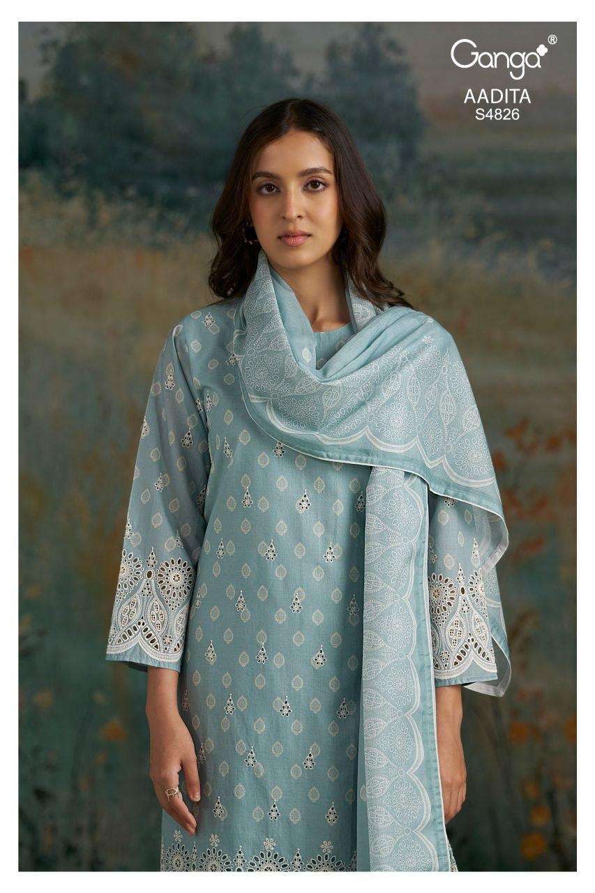 Ganga Fashion Aadita 4826 Premium Cotton Dress Material