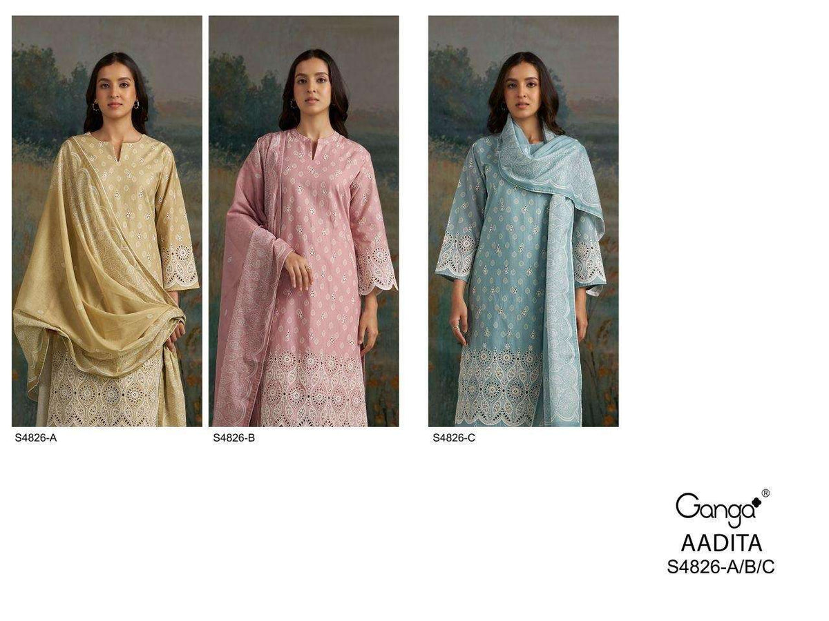 Ganga Fashion Aadita 4826 Premium Cotton Dress Material