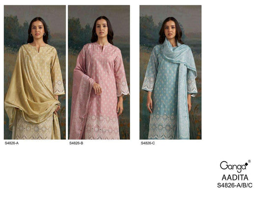 Ganga Fashion Aadita 4826 Premium Cotton Dress Material