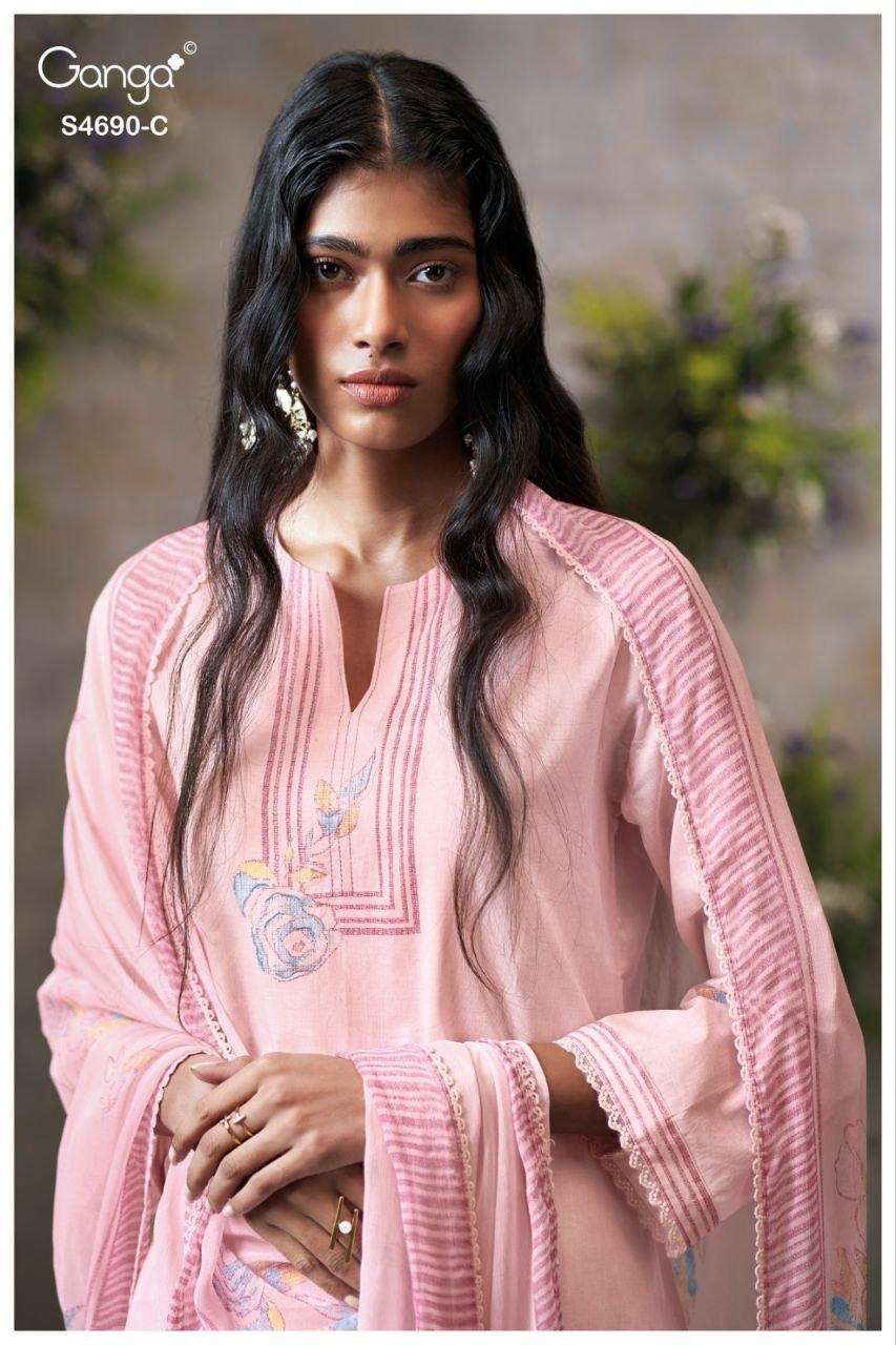 Ganga Ahaana 4690 Dress Material - Amrah Wholesale