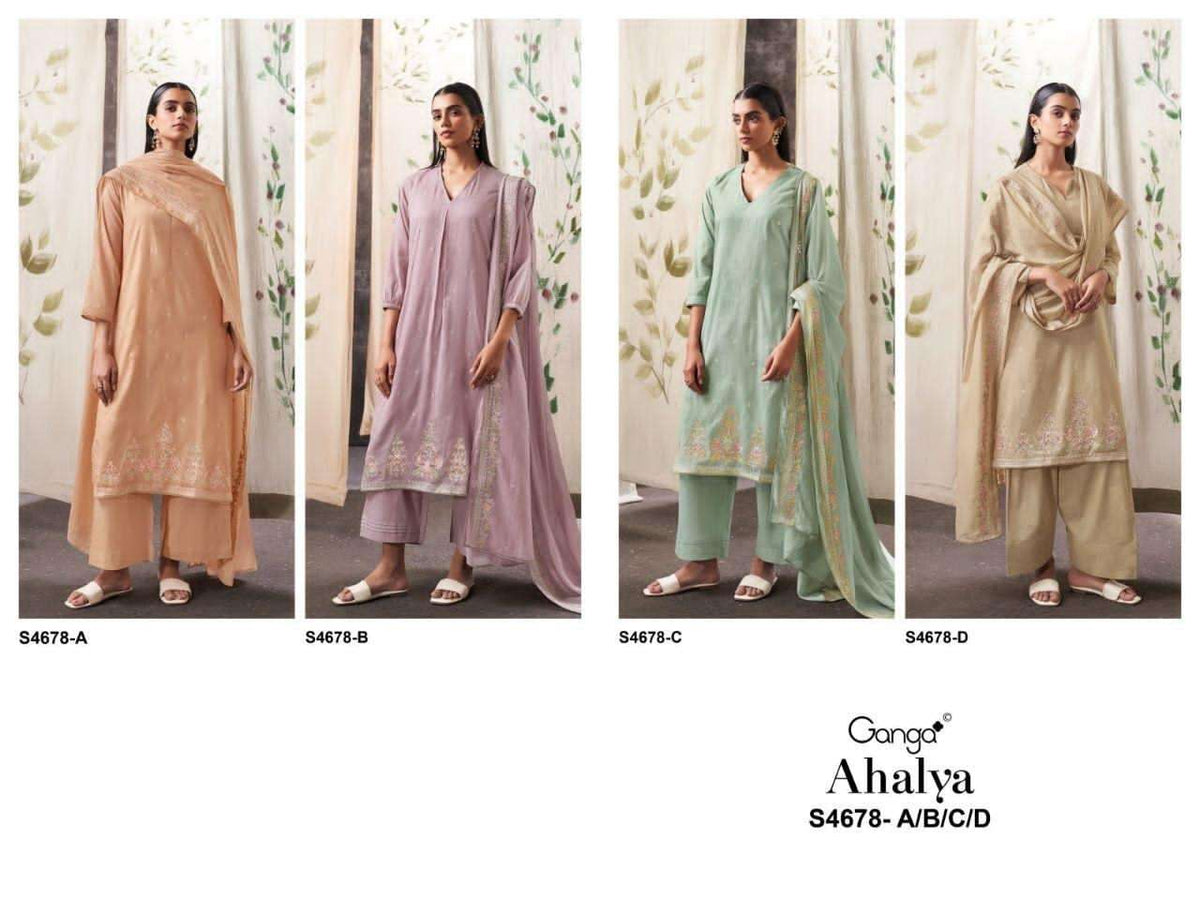 Ganga Fashion Ahalya 4678 Mul Dress Material