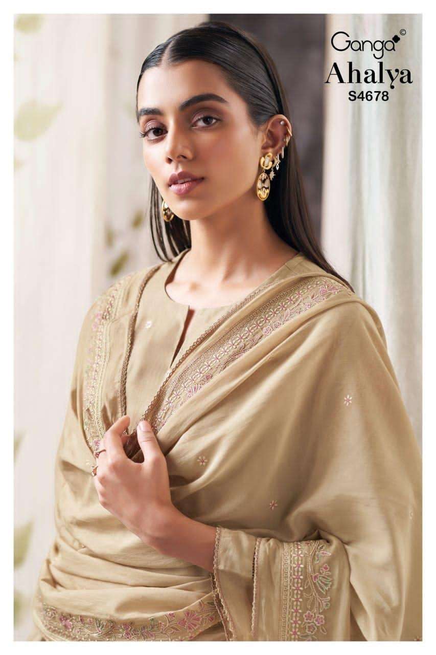 Ganga Fashion Ahalya 4678 Mul Dress Material