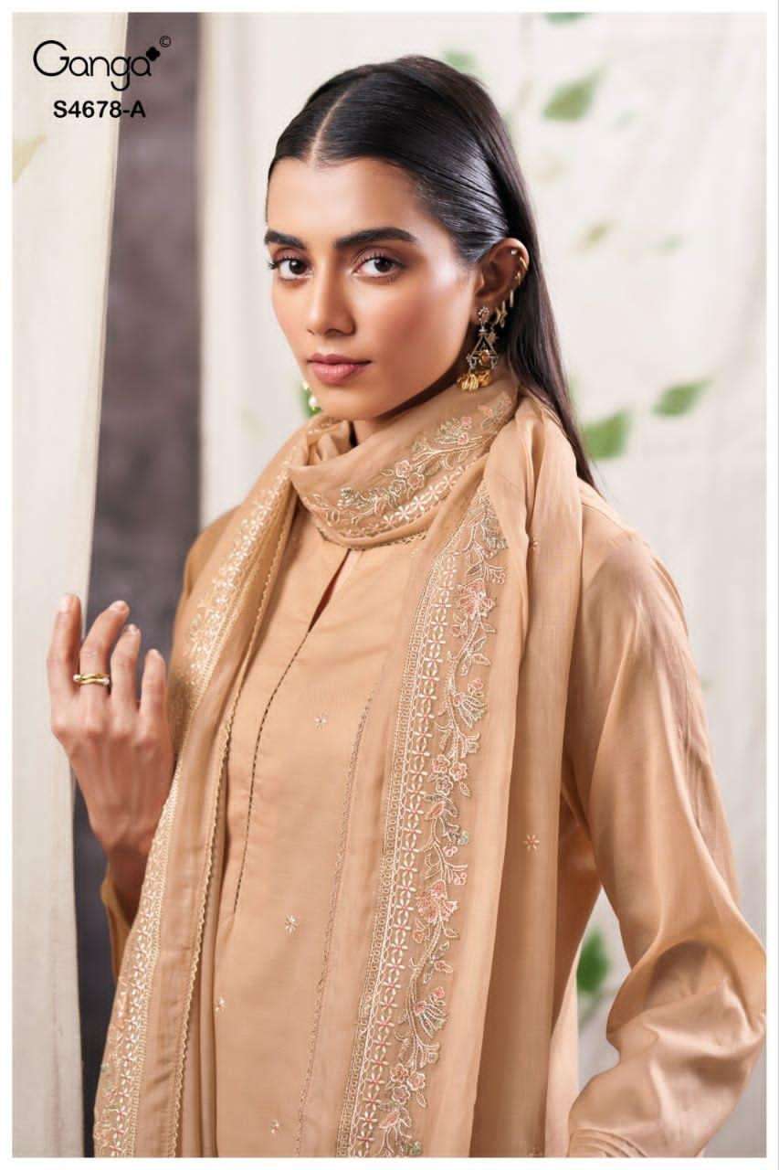 Ganga Fashion Ahalya 4678 Mul Dress Material