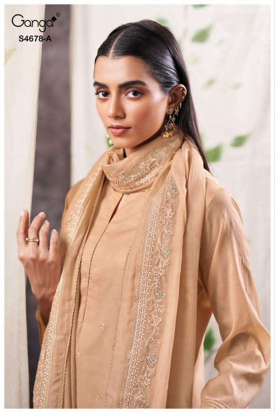 Ganga Fashion Ahalya 4678 Mul Dress Material