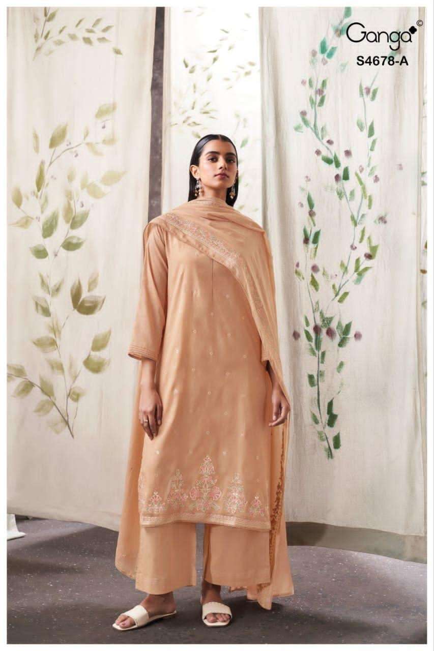 Ganga Fashion Ahalya 4678 Mul Dress Material