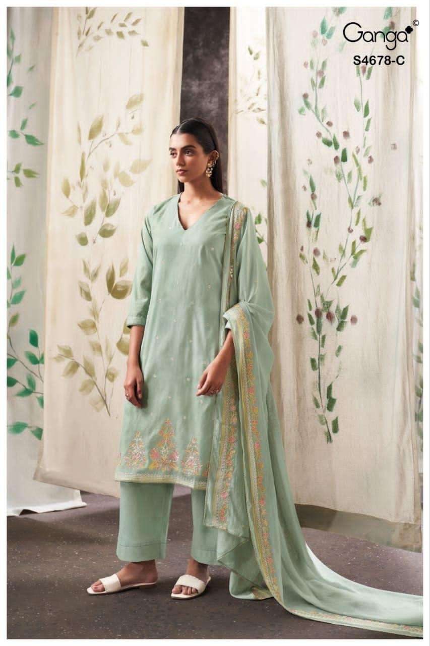 Ganga Fashion Ahalya 4678 Mul Dress Material