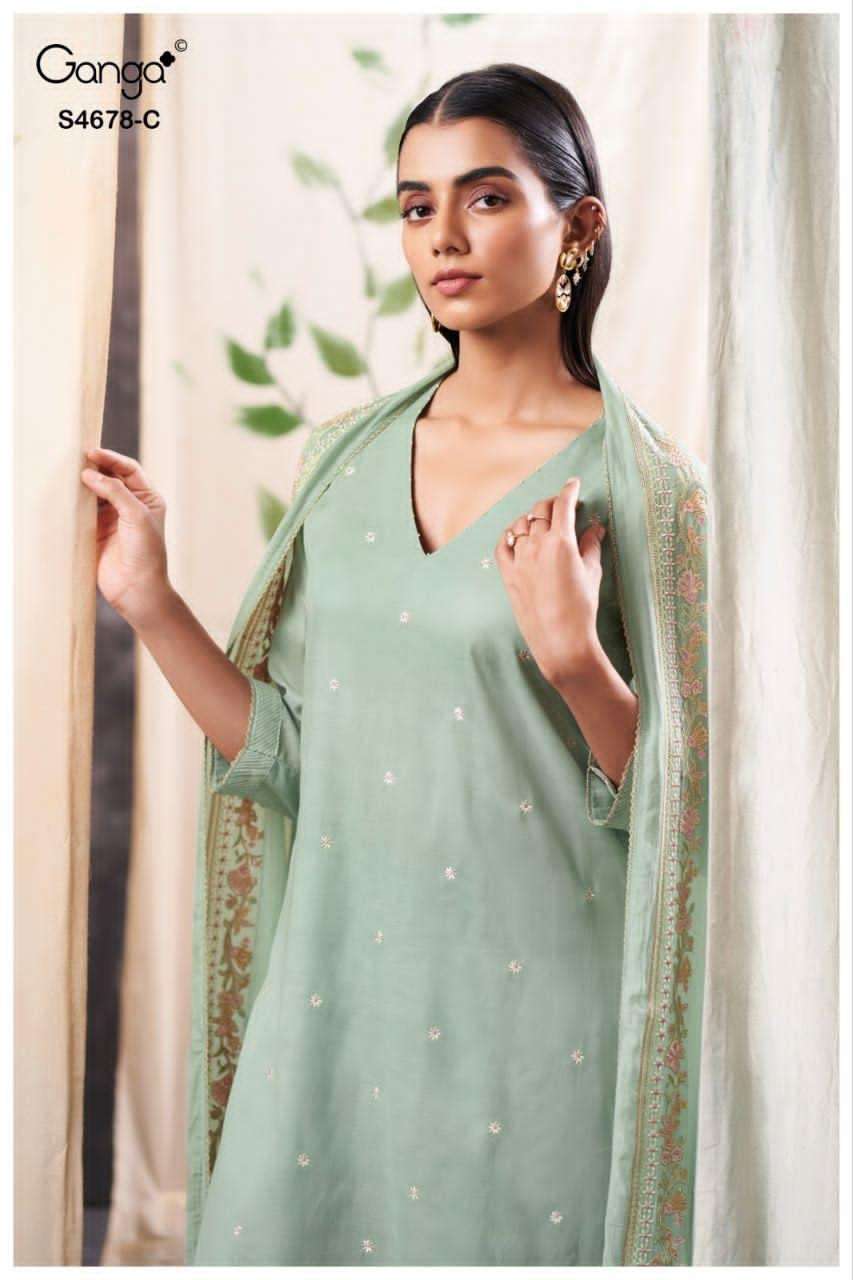 Ganga Fashion Ahalya 4678 Mul Dress Material