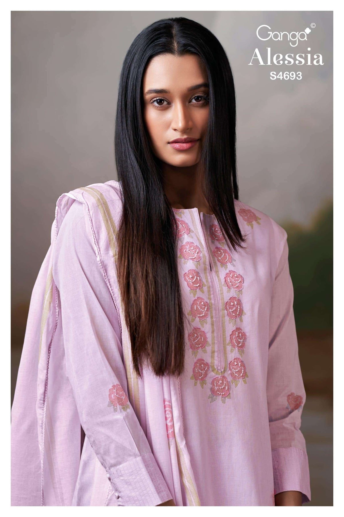 Ganga Fashion Alessia 4693 Premium Organdy Cotton Dress Material