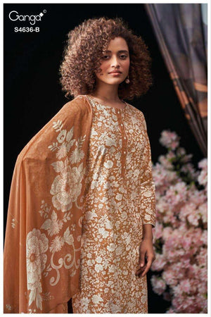 Ganga Fashion Anera 4636 Cotton Dress Material - Amrah Wholesale