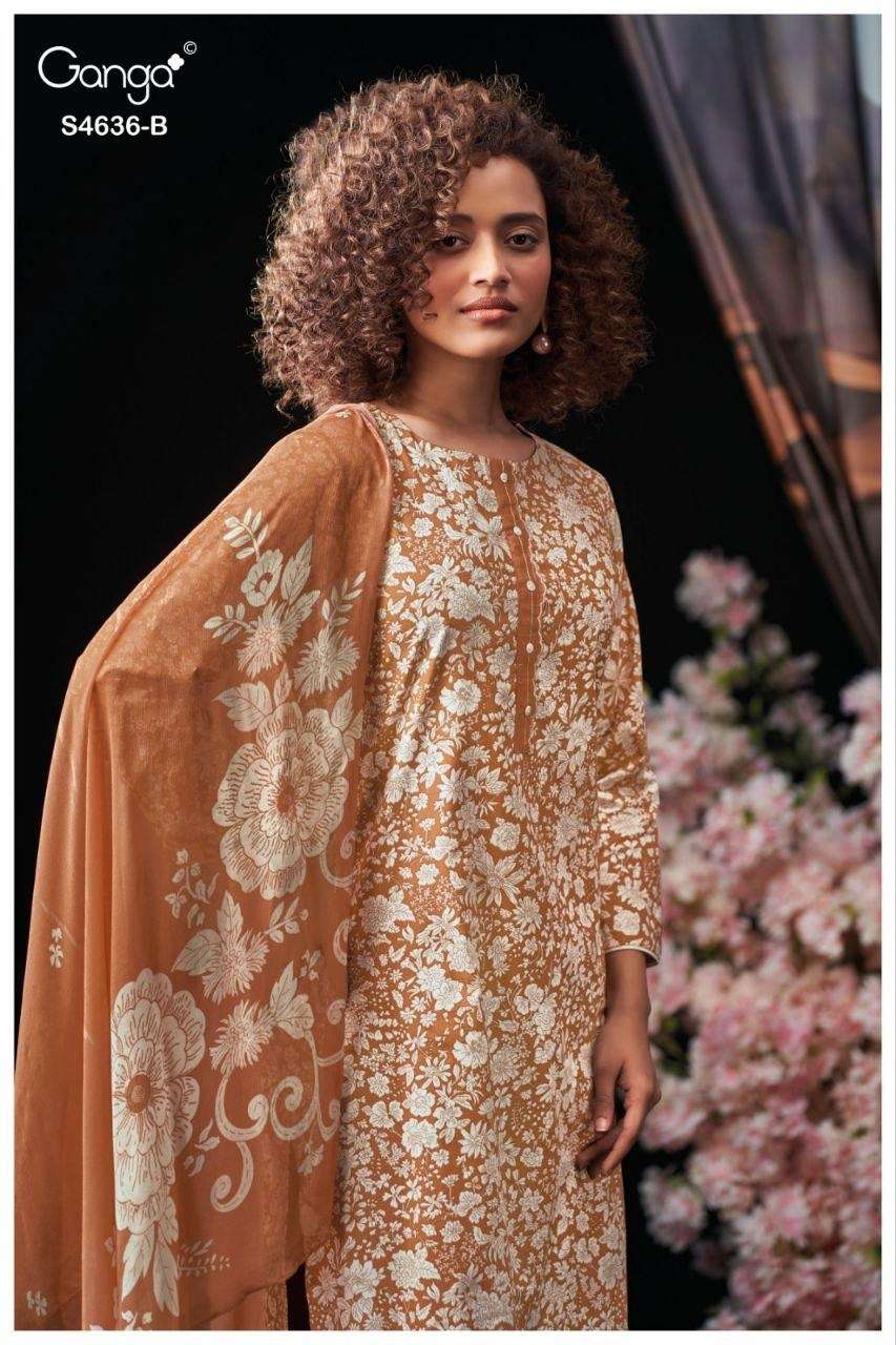 Ganga Fashion Anera 4636 Cotton Dress Material - Amrah Wholesale
