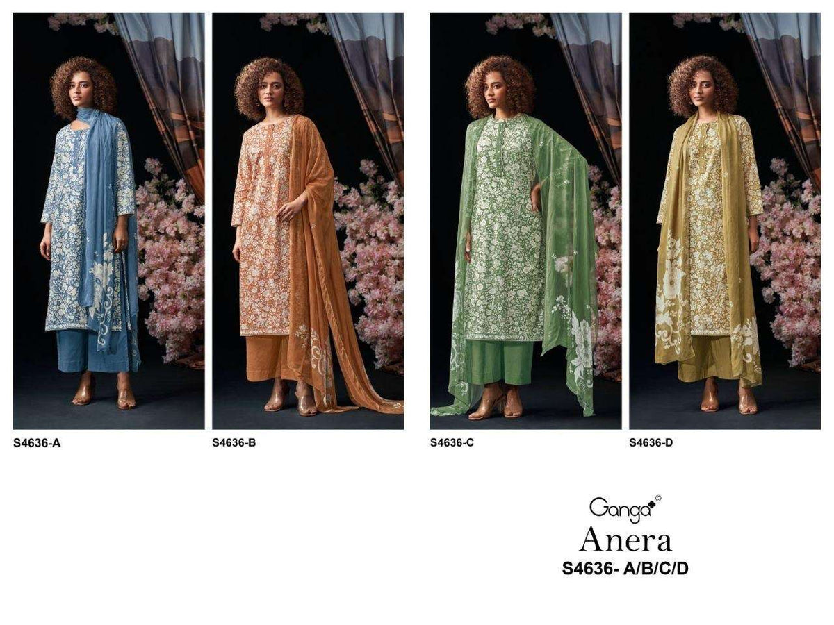Ganga Fashion Anera 4636 Cotton Dress Material - Amrah Wholesale
