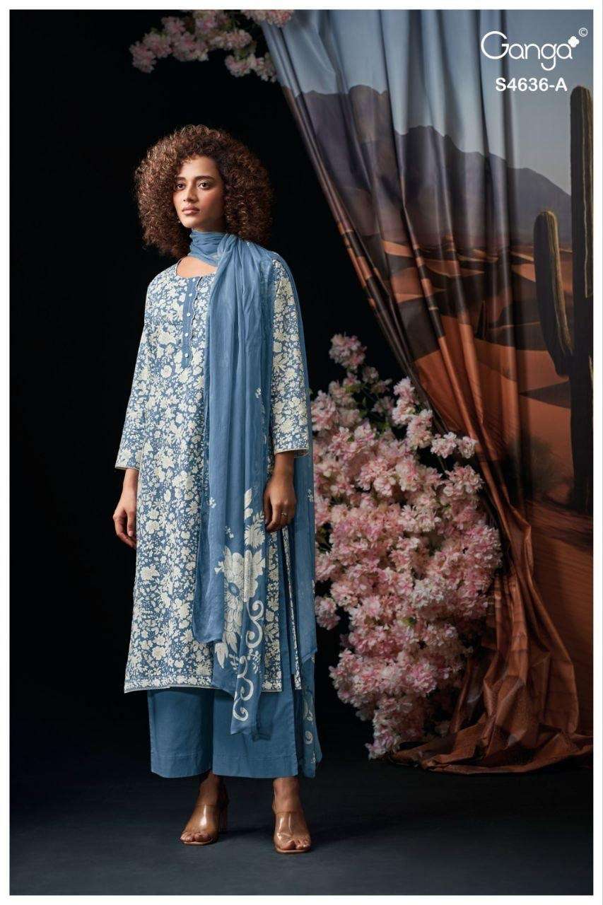 Ganga Fashion Anera 4636 Cotton Dress Material - Amrah Wholesale