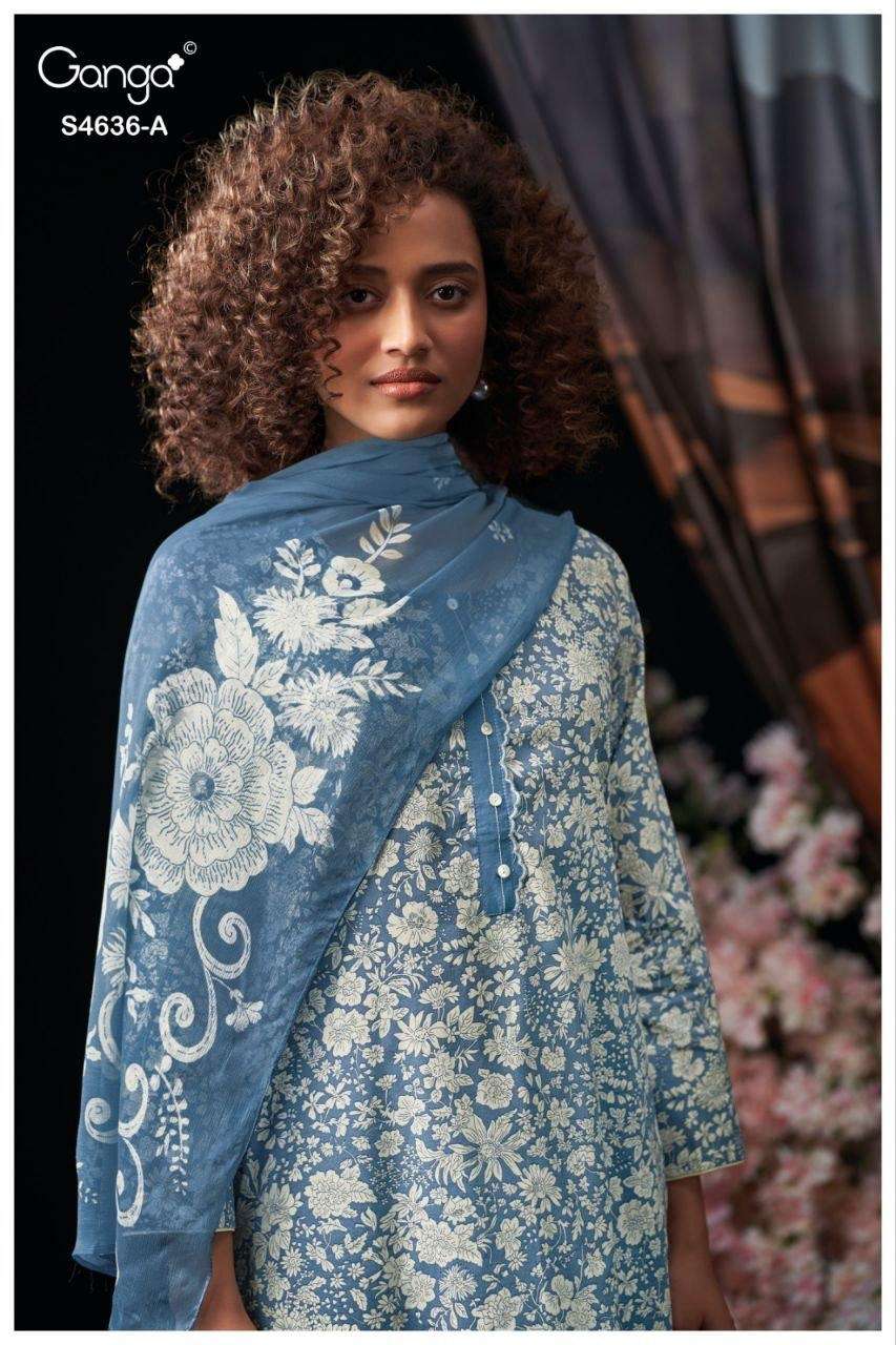 Ganga Fashion Anera 4636 Cotton Dress Material - Amrah Wholesale