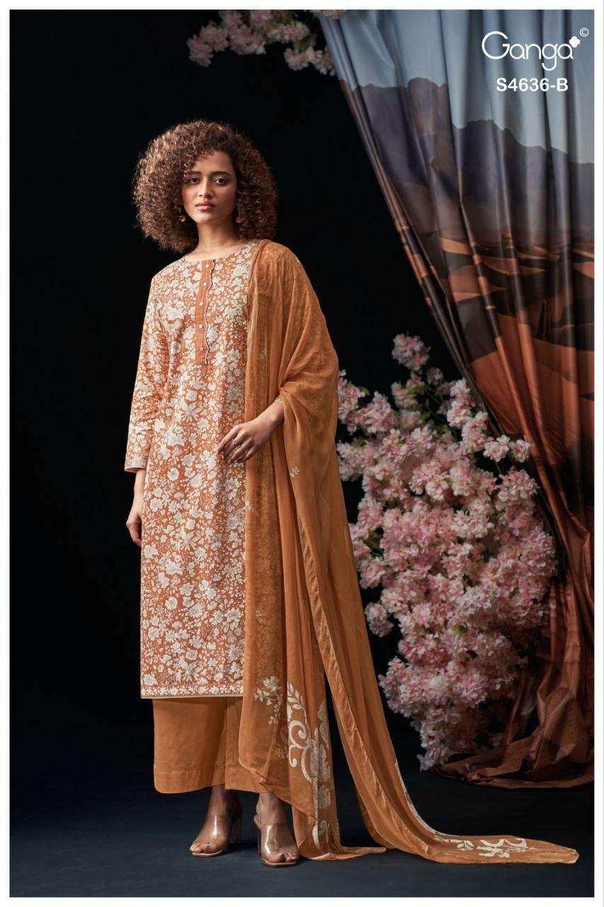 Ganga Fashion Anera 4636 Cotton Dress Material - Amrah Wholesale