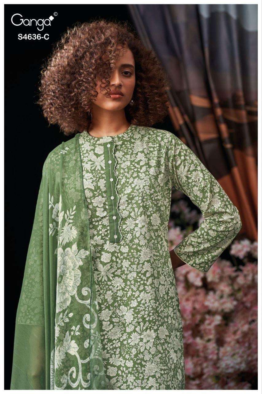 Ganga Fashion Anera 4636 Cotton Dress Material - Amrah Wholesale